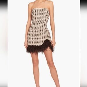 Amanda Uprichard Feather Tweed Embellished Mini